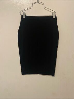 Missguided Black Ribbed Pencil Skirt